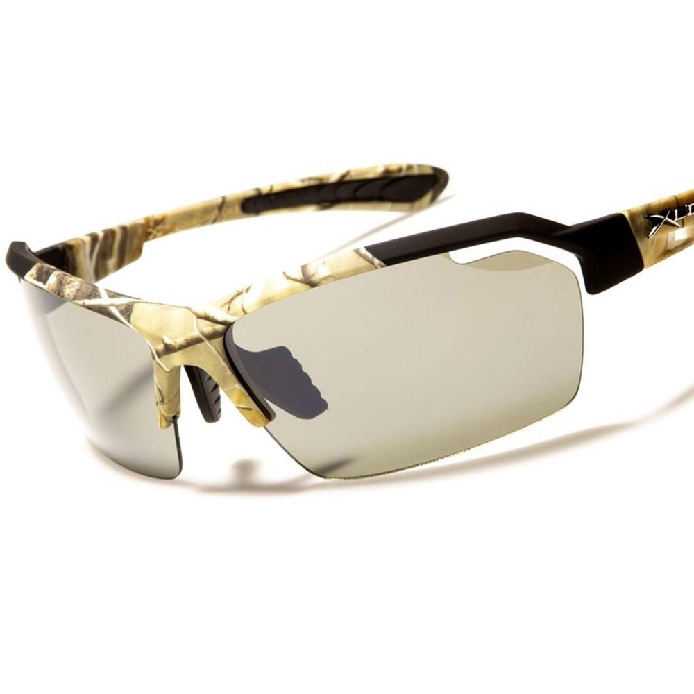 X-Loop Wrap Around Camouflage Rectangle Green Lens Sport Sunglasses